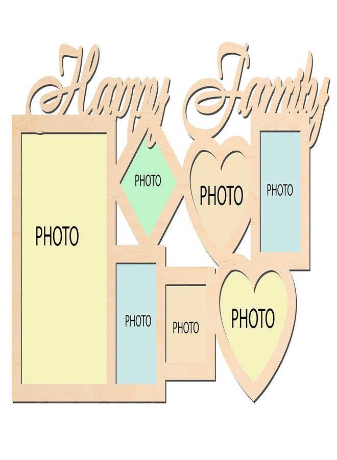 orgner Wood Happy Family Decorative Photo Frame for 7 Photographs (10 inch) - Image 2